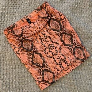 Windsor Coral Snakeskin Bodycon Skirt